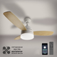 Люстра світлодіодна з вентилятором LUMINARIA FAN WOOD 48W+55W R-APP-1060x390 WHITE 220V IP20 з пультом ДУ - зображення 1