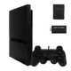 Набор Консоль Sony PlayStation 2 Slim SCPH-7xxx Chip Black Б/У + Адаптер RMC + Карта Памяти 128MB - изображение 1