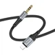 Аудио Кабель AUX to Lightning- Hoco UPA26 (1 метр, Aux 3.5mm - Lightning, TPE, переходник) - Черный - изображение 4
