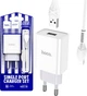 Зарядний пристрій Hoco C81A 2.1A кабель Lightning White (36782) - зображення 1