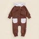 Комбинезон деми с капюшоном Teddy рост 98 см (3 года) Malena Коричневый с белым - изображение 1