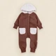 Комбинезон деми с капюшоном Teddy рост 98 см (3 года) Malena Коричневый с белым - изображение 2
