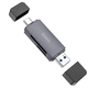 Картридер HOCO HB45 Spirit 2в1 USB/Type-C 3.0 - SD+TF3.0 для телефонів, камер, відеореєстраторів - зображення 1
