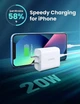 Мережевий зарядний пристрій Ugreen CD137 20 W Type-C PD Charger US White (60449) - зображення 3