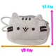 Детская сумка-косметичка 19х11 см Серый и Мягкая игрушка Pusheen cat 10х7 см Лев Оранжевый v-12238 - изображение 2