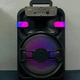 Безпровідна караоке колонка ZQS10102 з двома мікрофонами, Bluetooth акустика 20 Вт, портативна музична система з RGB-підсвічуванням, FM-радіо, USB, TF-картою, TWS, акумулятором 3000 мАг та пультом для вечірок і відпочинку - изображение 3