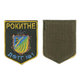 Шеврон патч на липучці ДФТГ Герб Рокитного, на оливковому фоні, 8*10см. - зображення 1