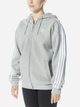 Bluza damska rozpinana streetwear z kapturem długa adidas Adicolor Classics 3-Stripes Full-Zip Hoodie W IK0437 S Szary (4066761398455) - obraz 1