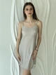 Комбінація жіноча під сукню з мікрофібри Felisiya Lingerie Стальний 66-166 L - зображення 5