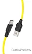 Кабель Hoco X21 Plus (USB to Type-C / 3A) / длина кабеля 1 метр / (black & yellow) - изображение 1