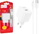 Зарядний пристрій Hoco CS11A 2.1A порт USB + кабель Lightning White (36791) - зображення 1
