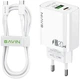 Сетевое зарядное устройство Bavin PC939Y-CC PD 20W Type-C USB-A (QC3.0) + кабель Type-C / Type-C White (C-PC939Y-CC-W) - изображение 1