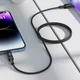 Кабель синхронізації та заряджання ACEFAST C7-03 Type-C to Type-C 5A, 100W, 1.2m, nylon, zinc connectors, LED, Black - зображення 5