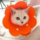 М'який комір-подушка для кішок Lesko DT-1063 Flower Orange L захисний від вилизування - зображення 2