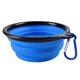 Складна дорожня миска для собак та котів Pet Bowl партитивна силіконова миска з карабіном для води та корму 350 мл, синій (86709047) - зображення 6