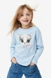 Реглан для девочки голубой Кот H&M 92см (400097780) - изображение 2