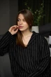 Піжама жіноча Handy Wear Linen Strip льон чорна S - зображення 6