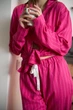 Пижама женская Handy Wear Linen Strip лен розовая S - изображение 5