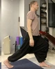 Мужские брюки аладины с мотней черные большие шаровары широкие свободные большие размеры для йоги спорта 2XL - изображение 6