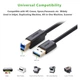 Кабель для принтера UGREEN US210 USB 3.0 AM to BM Print Cable 200cm Black - зображення 5