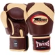 Перчатки боксерские кожаные TWINS VELCRO BGVL13 (размер 10 oz, темно-коричневый-ванильный) - изображение 1