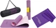 Набор Коврик спортивный Cornix TPE 183 x 61 x 0.6 см для йоги и фитнеса XR-0007 Plum/Rose+Лента-эспандер Cornix Flat Band 200 х 15 см для спорта и реабилитации 4 кг Фиолетовая (XR-0247) - изображение 1