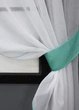 Штори кухонні VR-Textil №091к з ламбрекеном 260х170 см Білий з бірюзовим (52-0943) - зображення 3