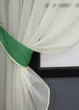 Кухонные шторы VR-Textil № 091к с ламбрекеном и подвязками зеленый с молочным 280х170 см (52-0868) - изображение 3