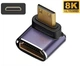 Переходник угловой Mini HDMI - HDMI (M/F) 8K LED Metal (C8K-04) (48579) - изображение 1