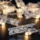 Гірлянда-прищіпки для фото з живленням від батарей та USB теплого білого кольору (3 метри) - зображення 3