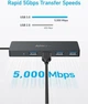 Anker USB C Hub, 4-портовый адаптер USB 3.0, ультратонкий 5 Гбит/с OTG, 60 см кабель, для MacBook, Mac Pro, Mac mini, iMac, Surface Pro, XPS, ПК, флэш-накопитель - изображение 3