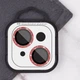 Захисне скло Metal Sparkles на камеру (в упак.) для Apple iPhone 15 (6.1") / 15 Plus (6.7") Червоний / Red - изображение 5