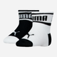 Набор детских носков хлопковых 2 пары Puma Baby Wording Sock 93837801 19-22 р Белый/Черный (8720245567909) - изображение 1