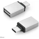 Переходник usb type c OTG-01 с телефона на флешку - usb адаптер для type c для компьютера серебро - изображение 1