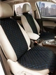 Накидки для сидінь Алькантара комплект Чорні - синя нитка - изображение 2