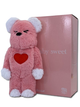 Статуетка Bearbrick x Valmuer Baby Pink 400% 28 см Medicom Toy Рожевий пухнастик - зображення 1