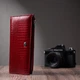 Лакированный яркий кошелек с фактурой под рептилию из натуральной кожи ST Leather Wallet 22715 Красный - изображение 9