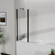 Стеклянная шторка для ванны AVKO Glass W436 Черный, двухсторонняя, каленое стекло Simply Glass, 60+40х140 см - изображение 4