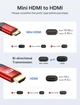 Кабель JSAUX miniHDMI to HDMI 2.0 4K@60Hz Bi-Directional 1.8м червоний - зображення 2