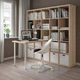 Письмовий стіл IKEA KALLAX / LINNMON 182x139x182 см білений дуб/білий (194.816.93) - зображення 2