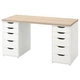 Письмовий стіл IKEA LAGKAPTEN / ALEX 140x60 см білений дуб/білий (494.320.26) - изображение 1