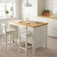 Кухонний острівок IKEA TORNVIKEN 126х77 см кремовий/дуб (403.916.57) - изображение 2
