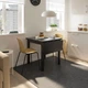 Стіл із відкидною дошкою IKEA NORDVIKEN 74 / 104x74 см чорний (703.687.16) - изображение 2