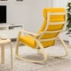 Крісло-гойдалка IKEA POANG березовий шпон / Скіфтебо жовтий (593.958.44) - изображение 3