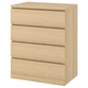 Комод IKEA MALM білений дубовий шпон (704.035.74) - зображення 1