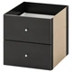 Стелаж з 4 вставками IKEA KALLAX 77х147 см чорно-коричневий (292.783.04) - изображение 2