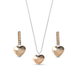 Серебряный комплект Spark зі Swarovski Heart Romance NKS2808RG - зображення 1