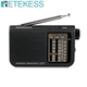 Портативний радіоприймач RETEKESS V117 на батарейках Радіо FM AM SW Black - зображення 1