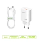 Сетевое зарядное устройство BAVIN PC995Y 22.5W USB-A Super Quick Charge + кабель USB-A/Type-C White - изображение 1