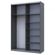 Шкаф купе Doros G-Caiser Графит Дуб Евок 1 ДСП / 1 Зеркало 160х60х240 (42005072) - изображение 3